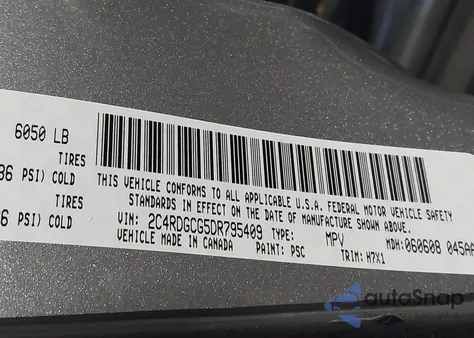 2013 Dodge Grand Caravan Sxt z USA, uszkodzony, nr VIN 2C4RDGCG5DR795409